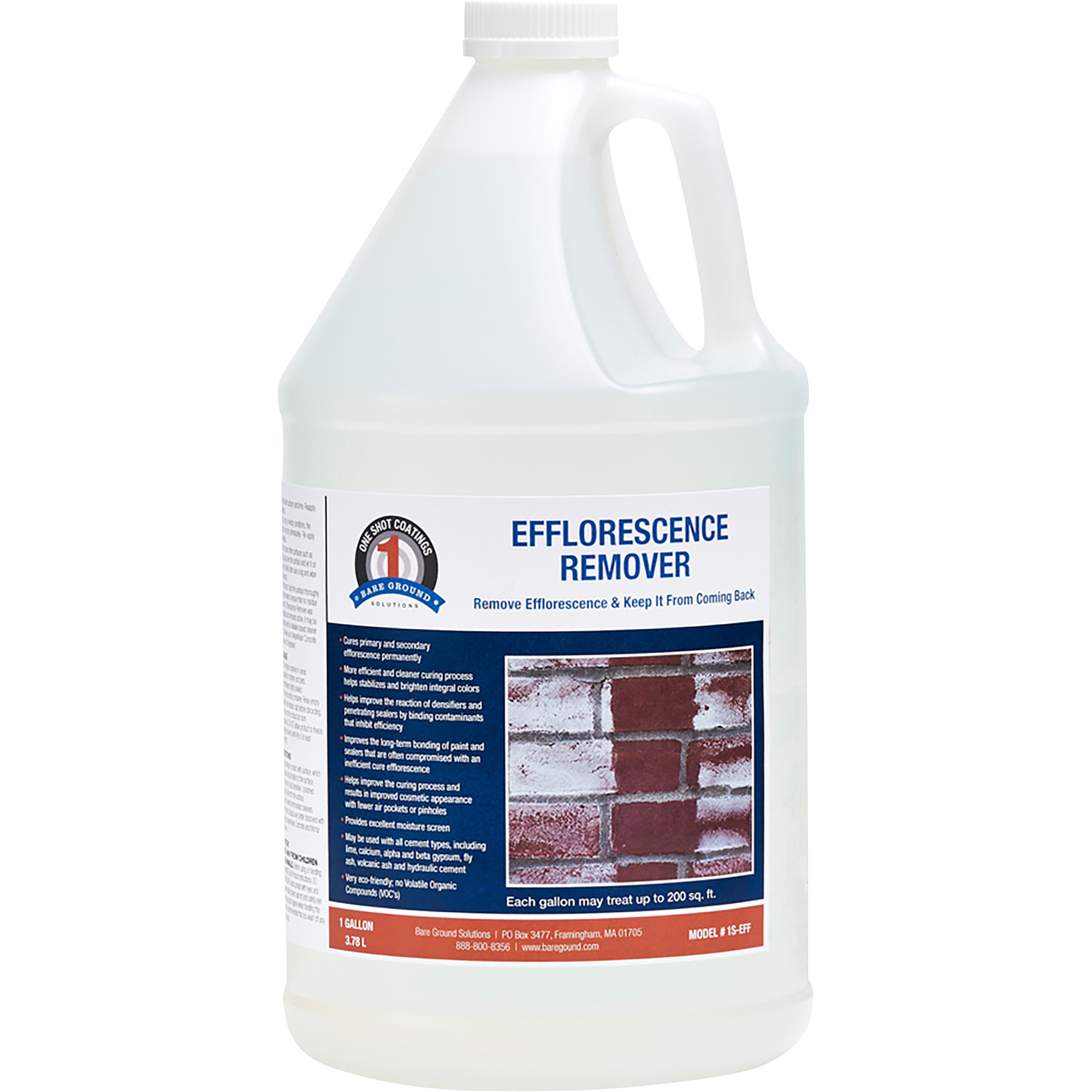 1 Shot 'N Gone Efflorescence Salt Stain Remover, 1 Gallon, Model# 1S-EFF